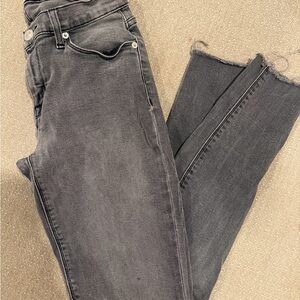 Hudson Jeans Women's Washed Black Ankle Crop with Raw Hem